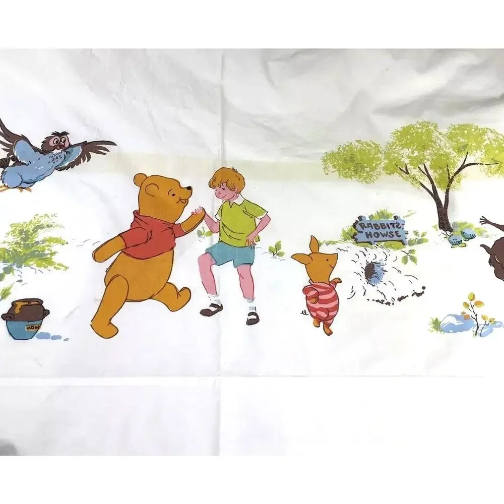 Disney Winnie The Pooh Twin Flat Bed Sheet Classic Collectible 1964 Vintage Rare
